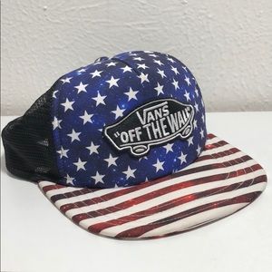 Vans Trucker Hat Cap America Flag SnapBack